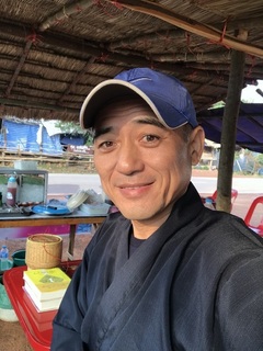 作務衣に帽子